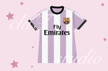 紫のサッカーユニフォームクラスtシャツ_fv