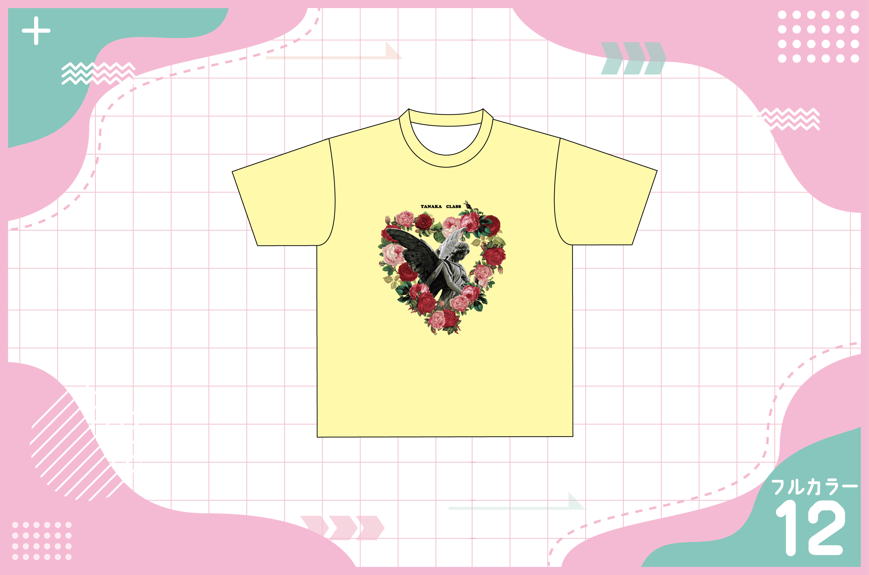 薔薇のリースデザインのTシャツを作る方法